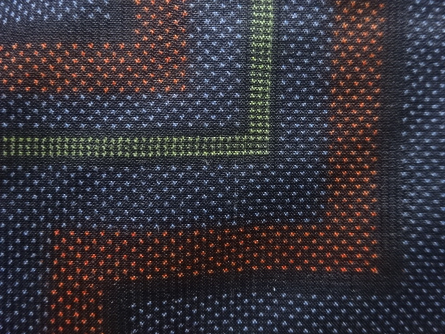 JAPANESE KIMONO / ANTIQUE KIMONO / SILK / DORO OSHIMA TSUMUGI (5 maruki) / WOVEN GEOMETRIC